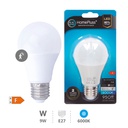 Bombilla LED estándar con sensor movimiento 9W E27 6000K - 8u caja exp