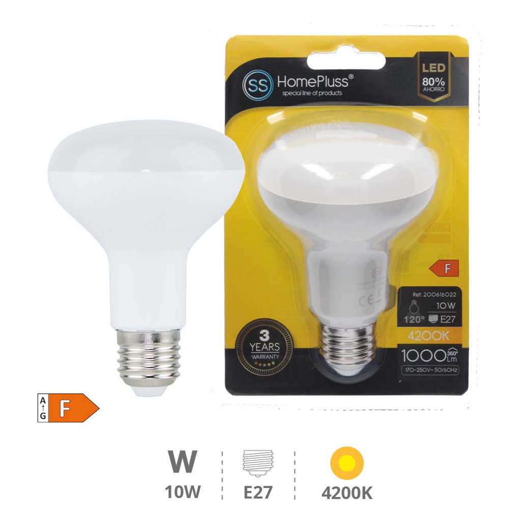 Bombilla LED reflectora R80 10W E27 4200K - 6u caja exp