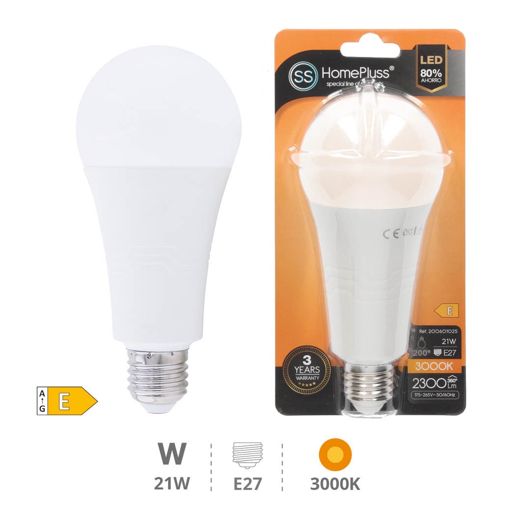 Bombilla LED estándar 21W E27 3000K - 6u caja exp
