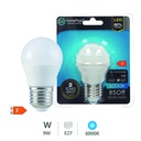 Bombilla LED esférica 9W E27 6000K - 12u caja exp