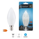 Bombilla LED vela 9W E14 6000K - 12u caja exp