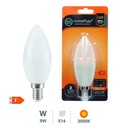 Bombilla LED vela 9W E14 3000K - 12u caja exp