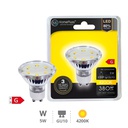 Bombilla LED dicroica cristal 5W GU10 4200K - 12u caja exp
