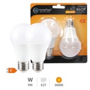Pack 2 bombillas estandar LED 9W E27 3000K - 8u caja exp