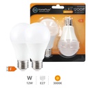 Pack 2 lâmpadas padrão LED 12 W E27 3000 K – 8 un. caixa exp