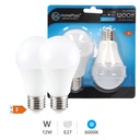 Pack 2 bombillas estandar LED 12W E27 6000K - 8u caja exp