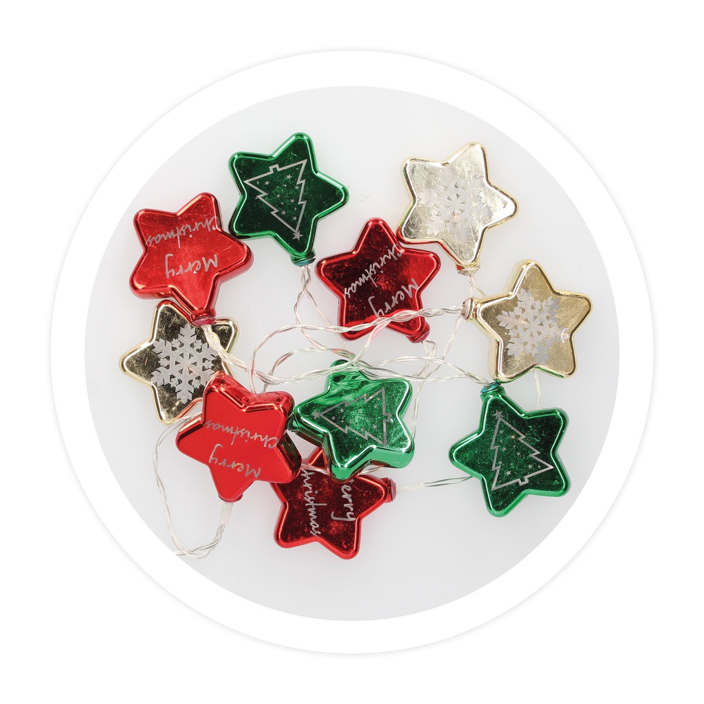 Estrellas LED multicolor 1,35M Luz cálida