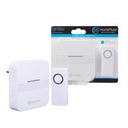 Timbre inalámbrico con pulsador a pilas 85dB - 10u caja exp