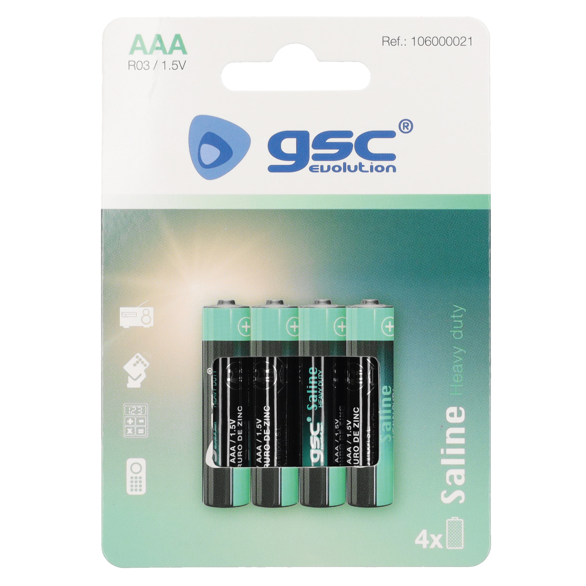 Pilha salina GSC evolution R03 (AAA) Blister 4 un.