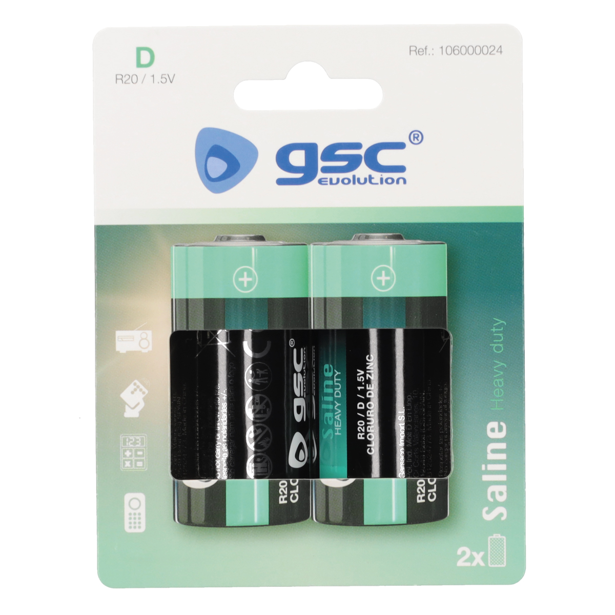 Pilha salina GSC evolution R20 (D) Blister 2 un.