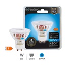 Bombilla LED dicroica cristal 38º 5W GU10 6000K - 12u caja exp