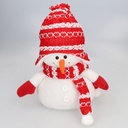 Boneco de Neve Beira 25cm Vermelho e Branco
