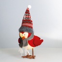 Pássaro de Natal LED Frostine 21cm 2xLR44 Vermelho e Cinza