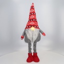 Gnomo de Natal LED de pé Kazbo 50-72 cm 2 x CR2032 Vermelho e Cinzento