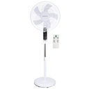 Ventilador de pé Lungra com controlo remoto e temporizador Ø43cm 50W Branco