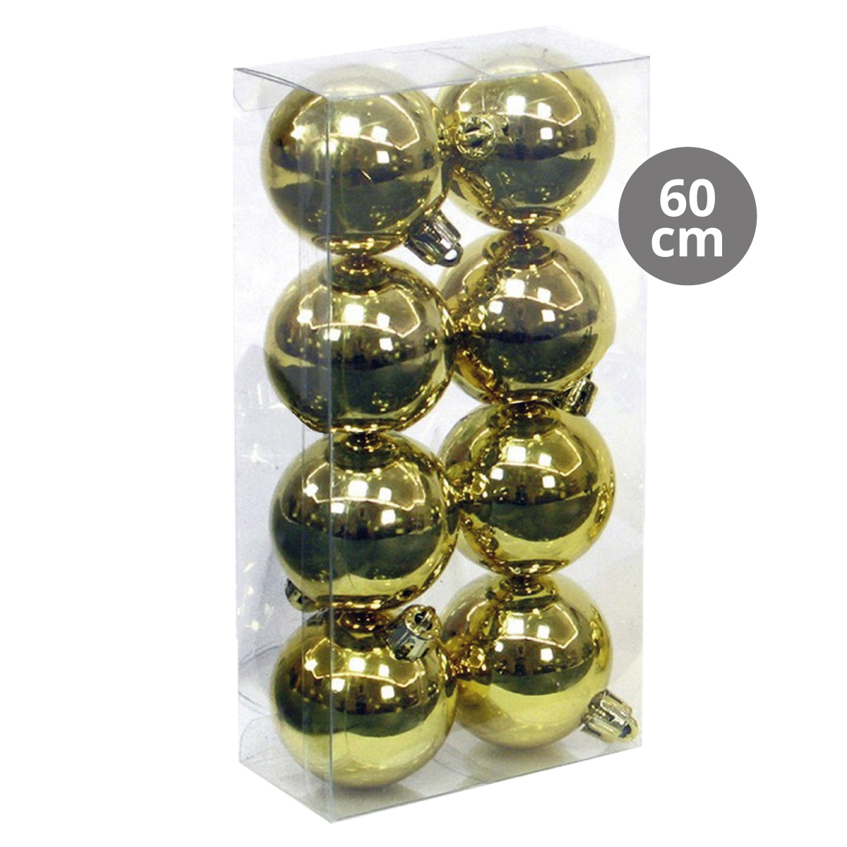 Pack 8 bolas de Natal 6cm Dourado