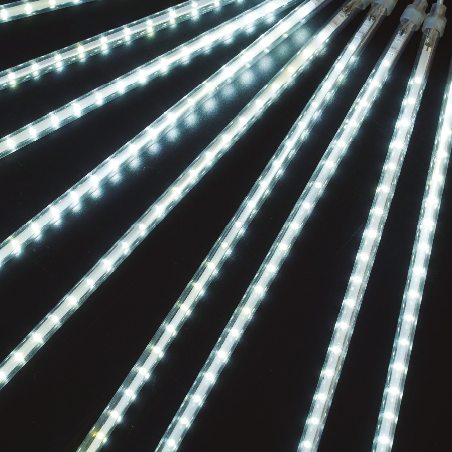 Cortina LED efecto lluvia de meteoros 3x0,3M Luz fría
