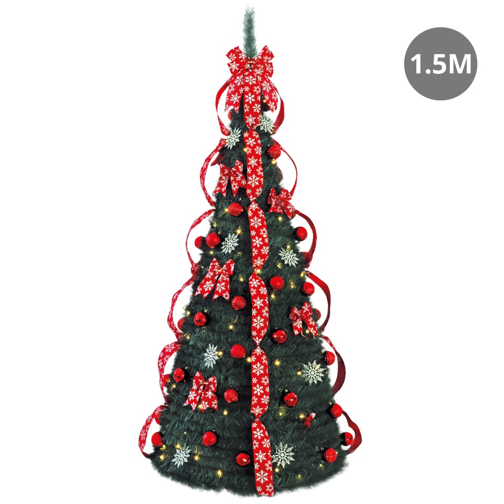 Árvore de natal dobrável decorada com luzes Niah 1,5M
