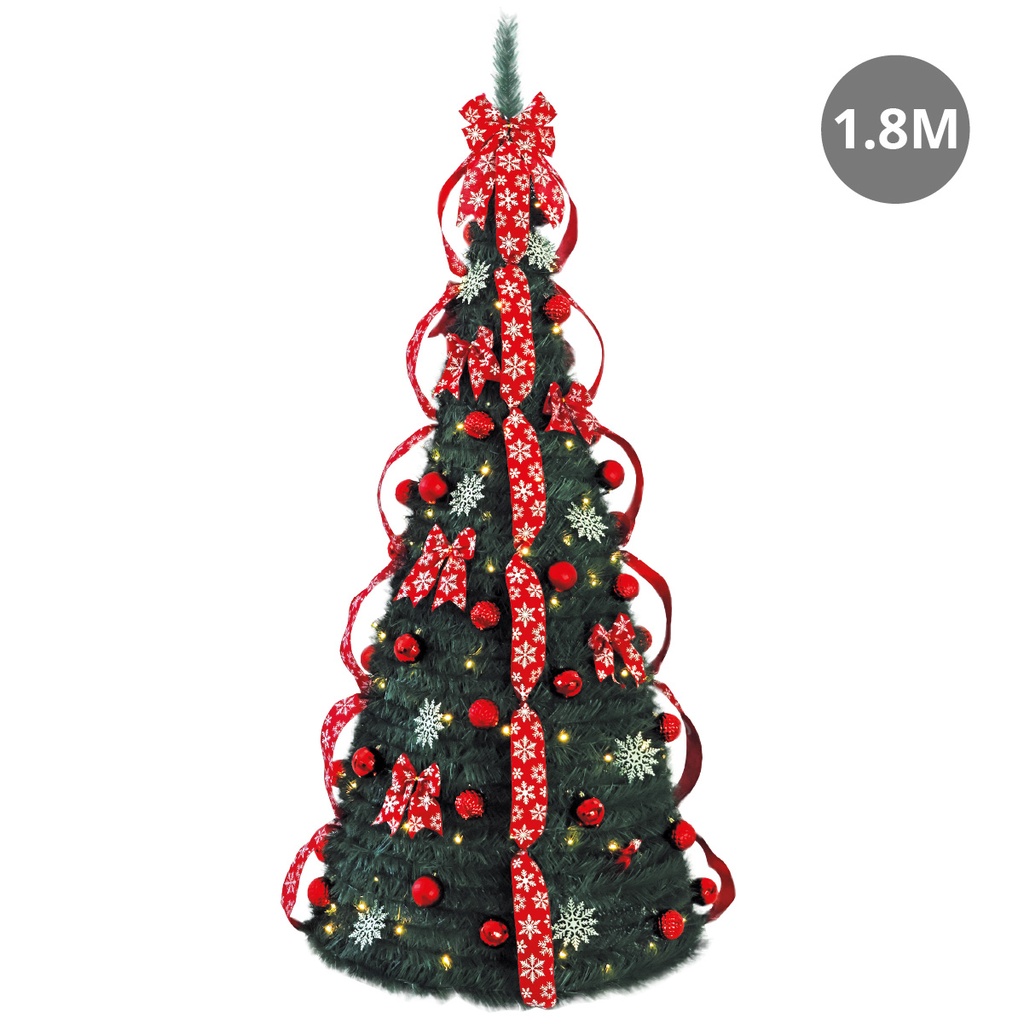 Árbol de navidad plegable decorado con luces Niah 1,8M