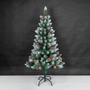 Árbol de navidad artificial efecto nieve con acebo y pilas Haur 1,8M 494 ramas
