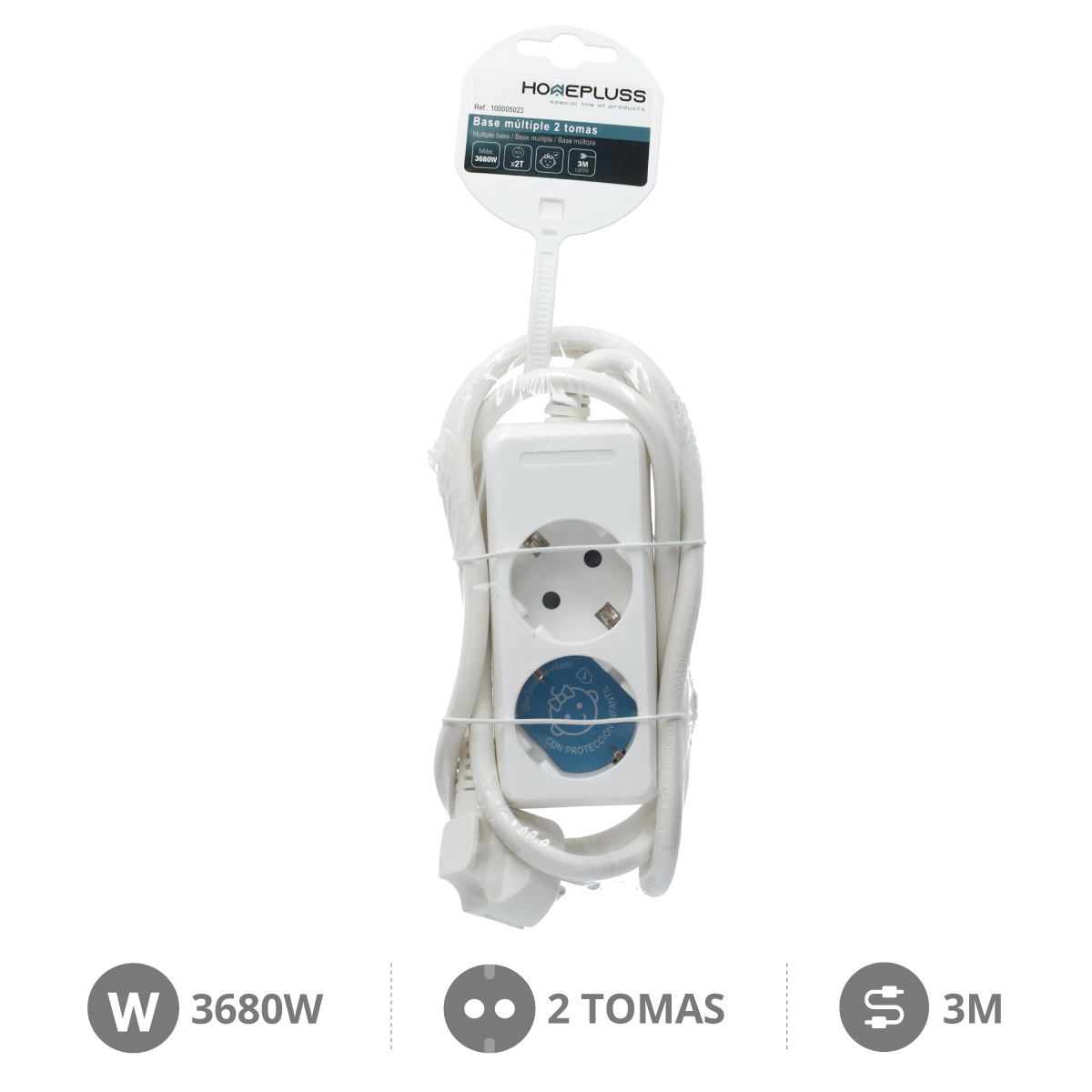 Bloco de 2T (3 x 1,5 mm) 1,5 m Branco