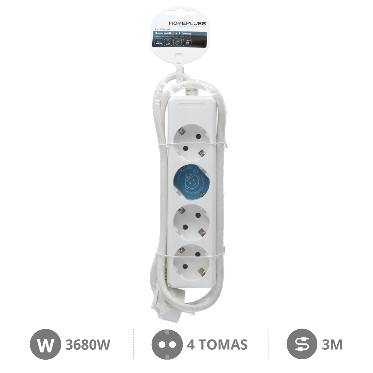 Base multiple 4T (3x1.5mm) 3M Blanca