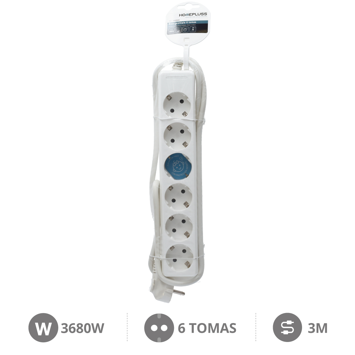 6 way socket White (3x1.5mm) 3M wire