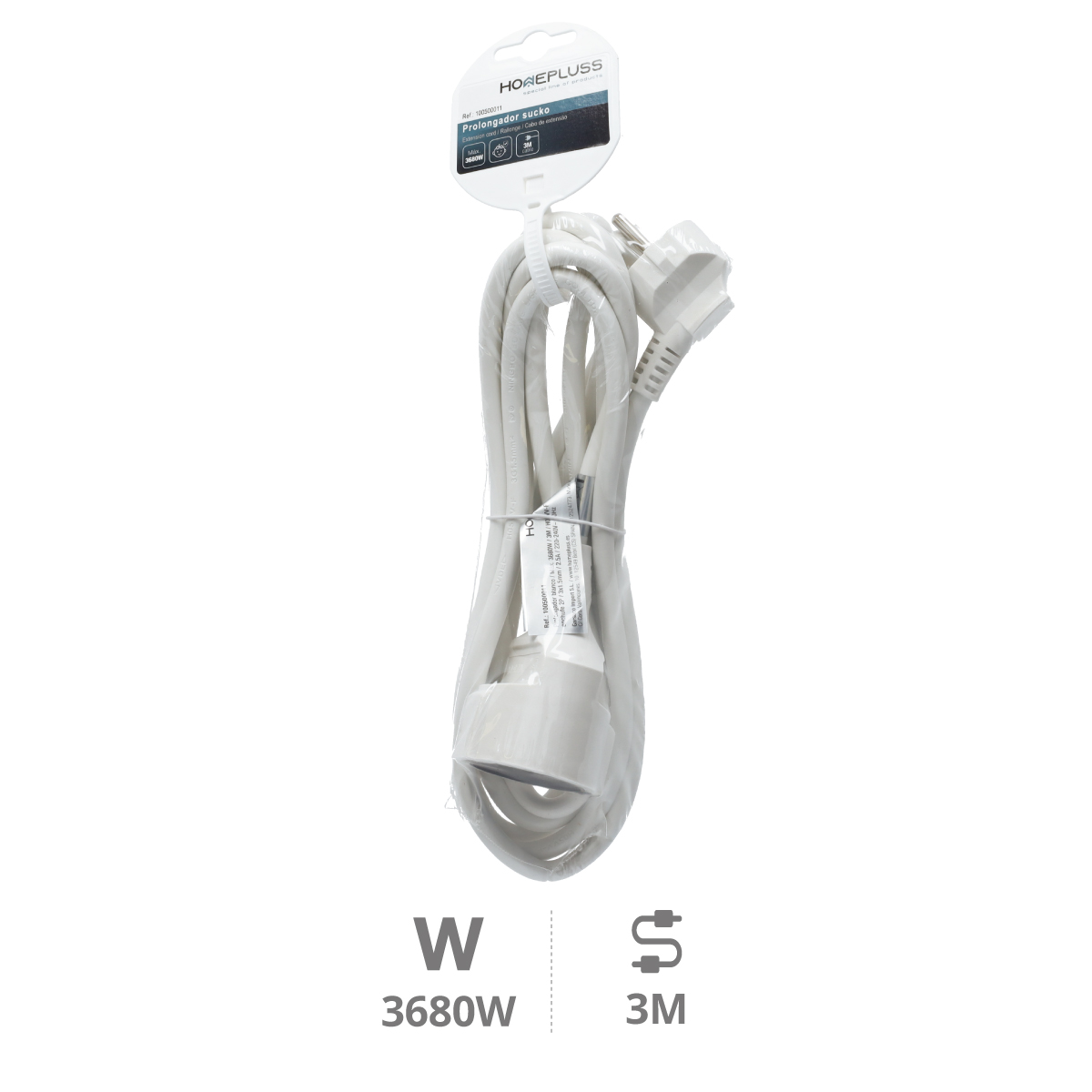 Extension cord White (3x1.5mm) 3M wire