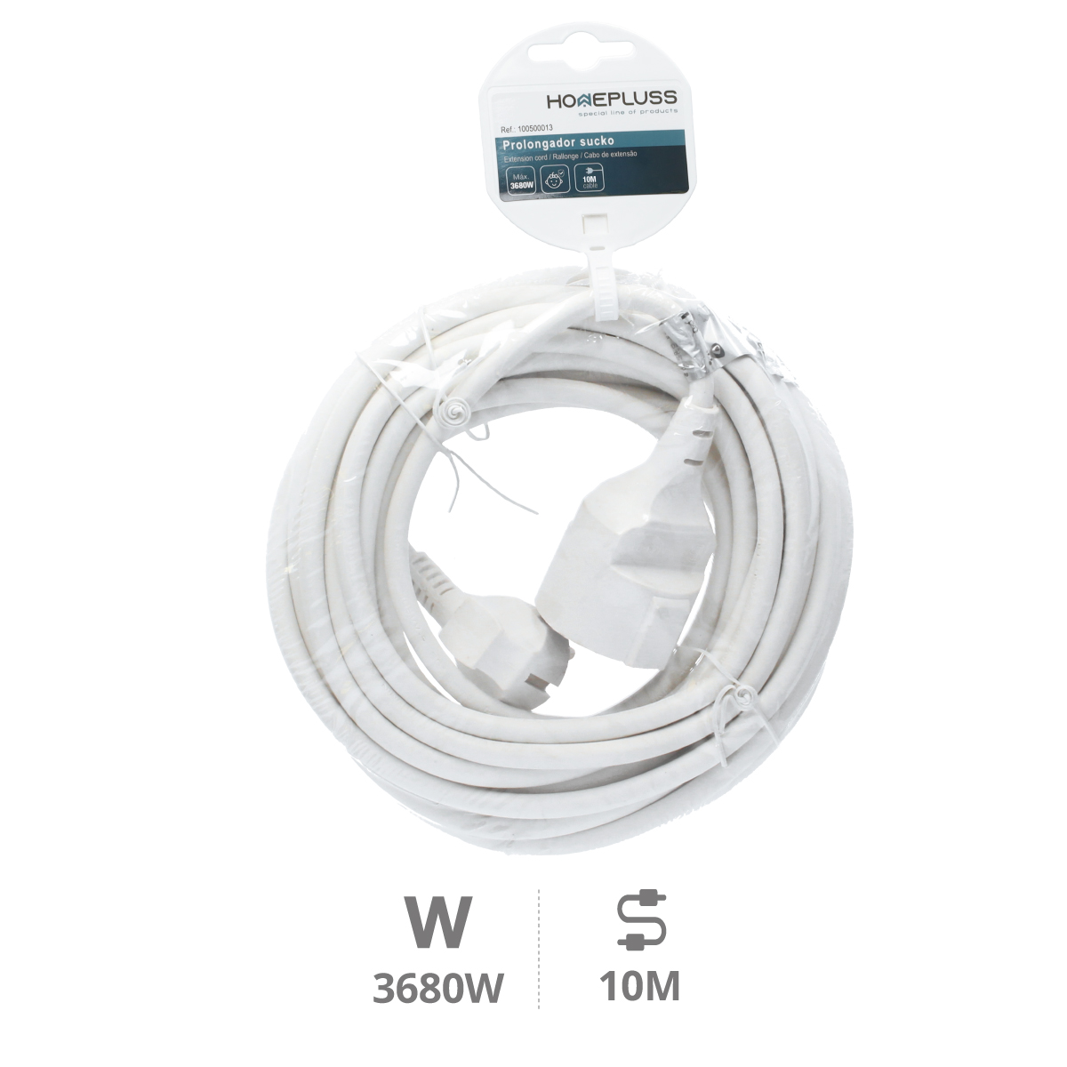 Prolongador sucko (3x1.5mm) 10M Blanco