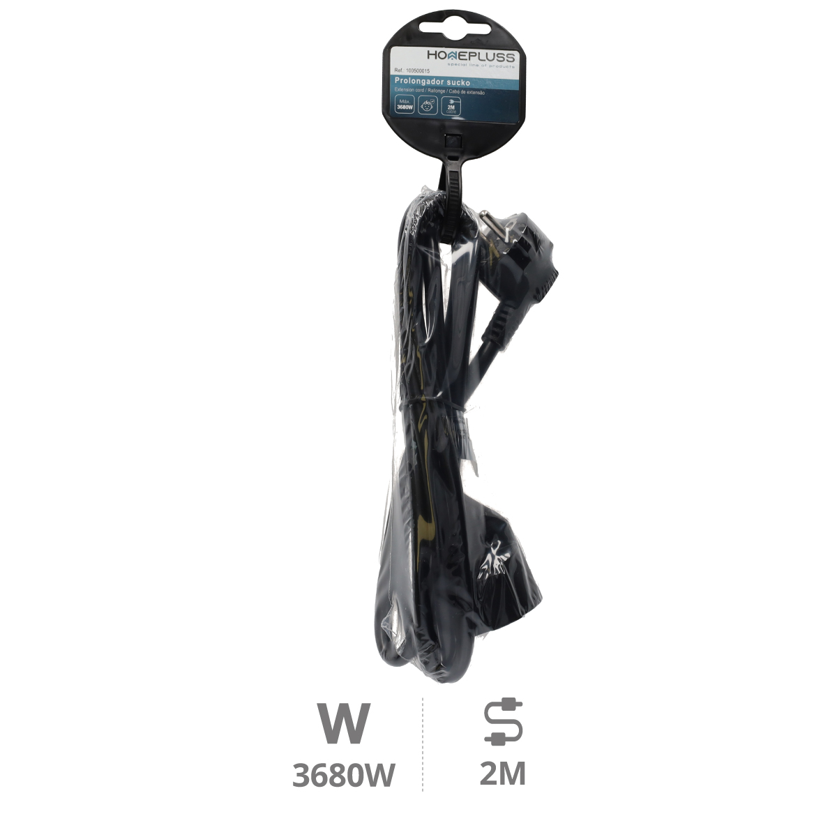 Prolongador sucko (3x1.5mm) 2M Negro