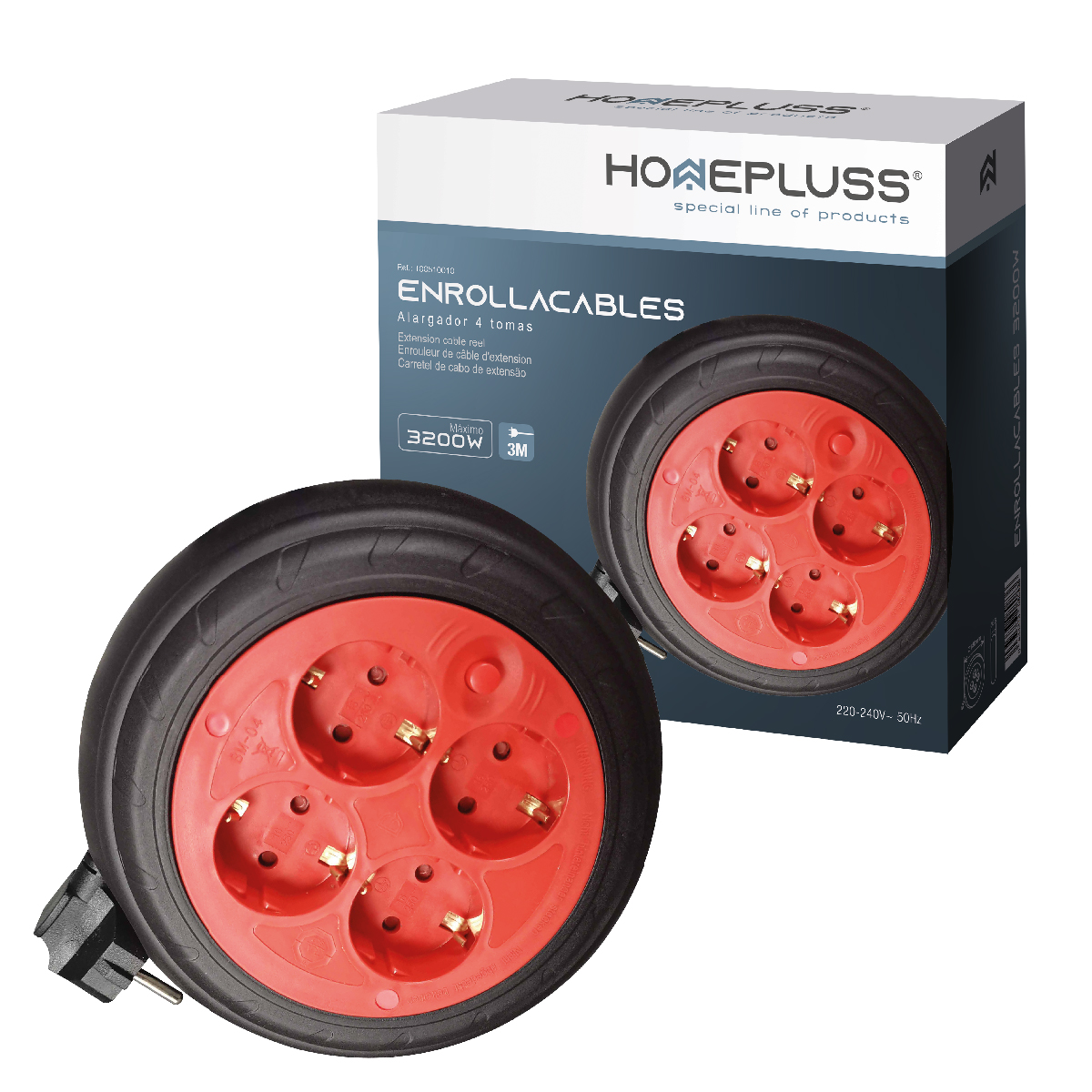 Cable Reel 4 Socket Extension (3x1.5mm) 3M