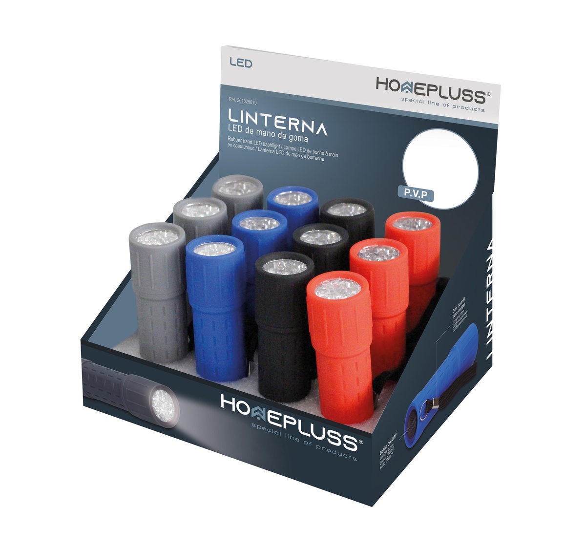 Linterna LED de mano 1W - 12u caja exp