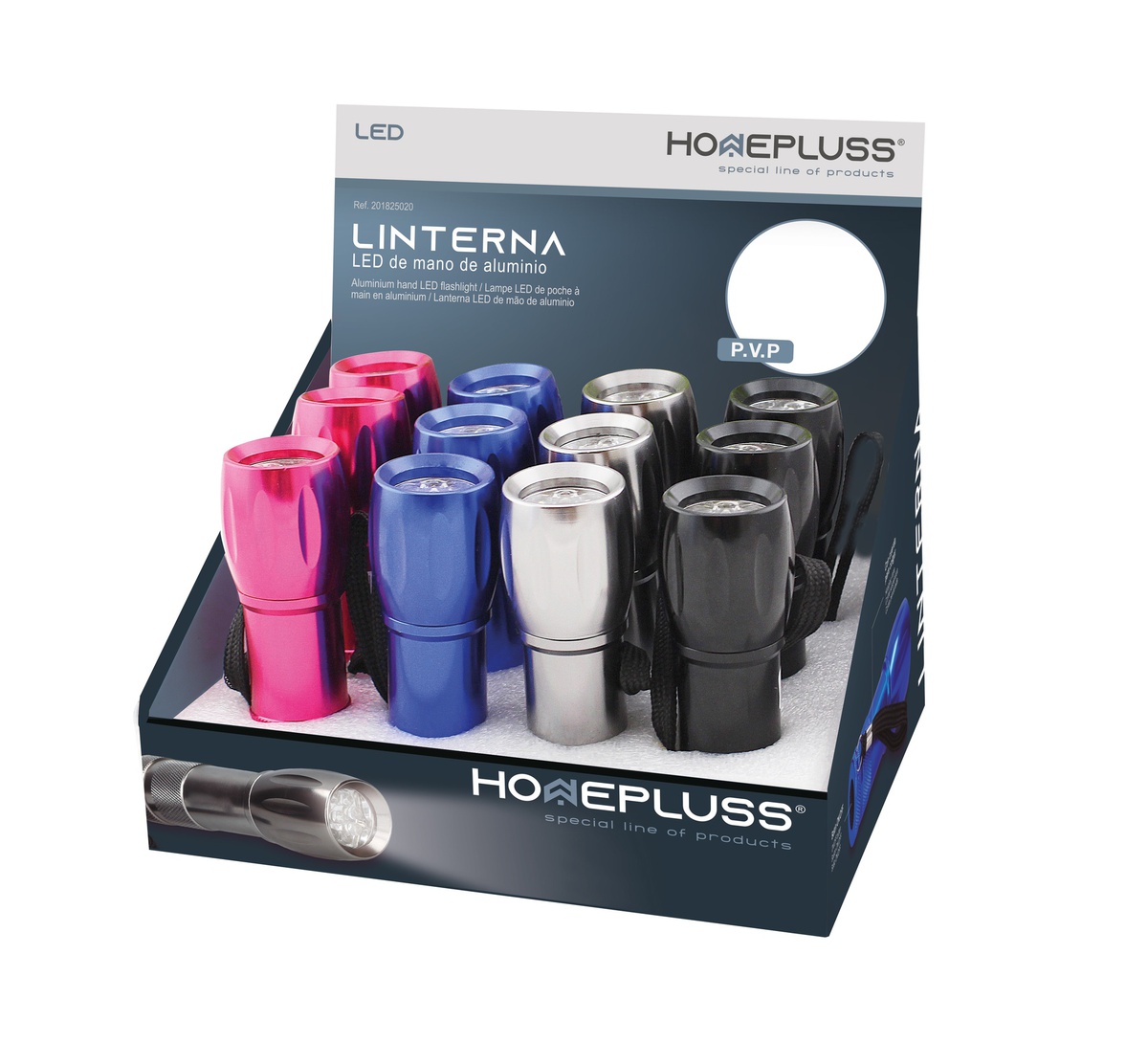 Linterna LED de mano 2W - 12u caja exp