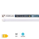 Tubo LED T8 cristal 60cm 9W 6500K - 25u caja exp