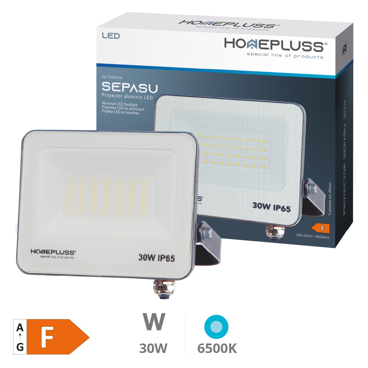 Proyector aluminio LED Sepasu 30W 6500K IP65 Gris