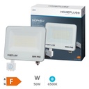 Proyector aluminio LED Sepasu con sensor 50W 6500K IP65 Gris