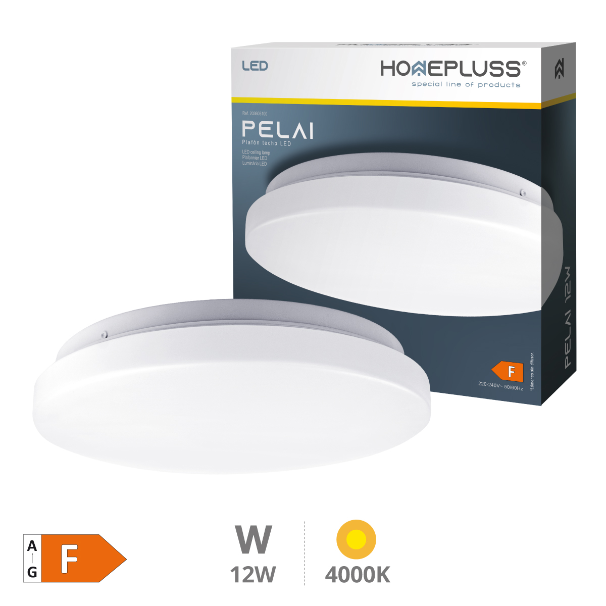 Plafón techo LED Pelai 12W 4000K