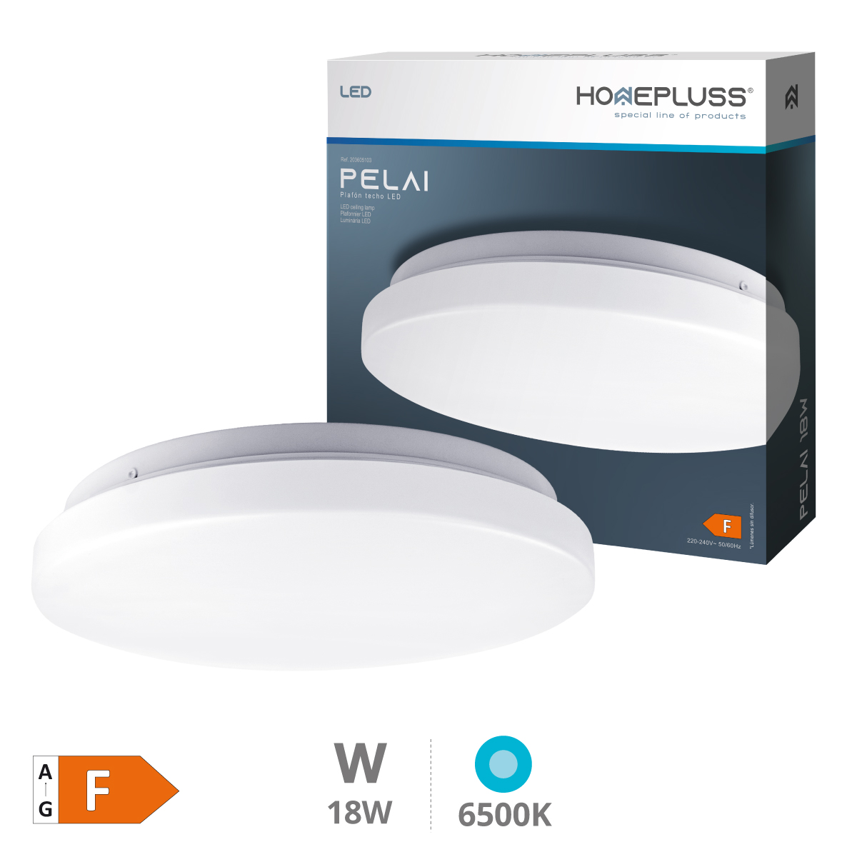 Plafón techo LED Pelai 18W 6500K