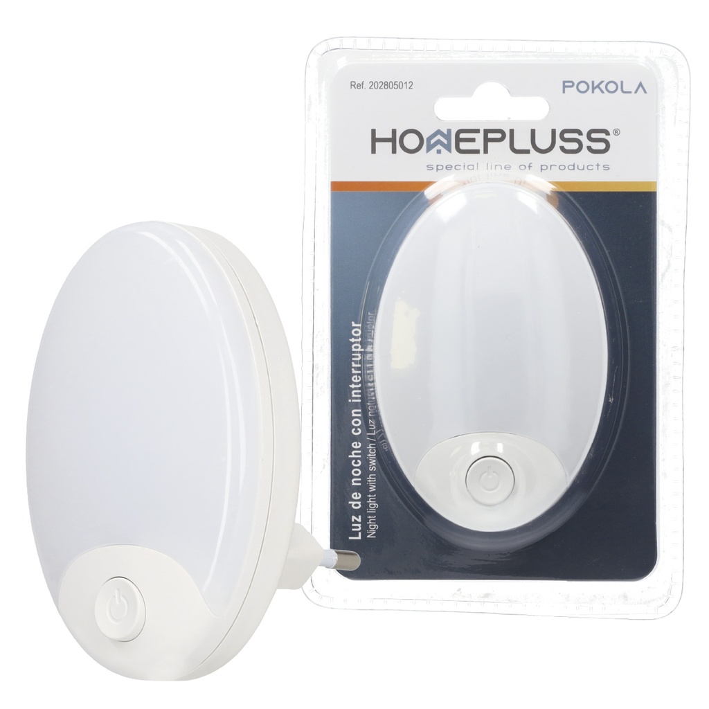 Luz de noche con interruptor Pokola ovalado 1W