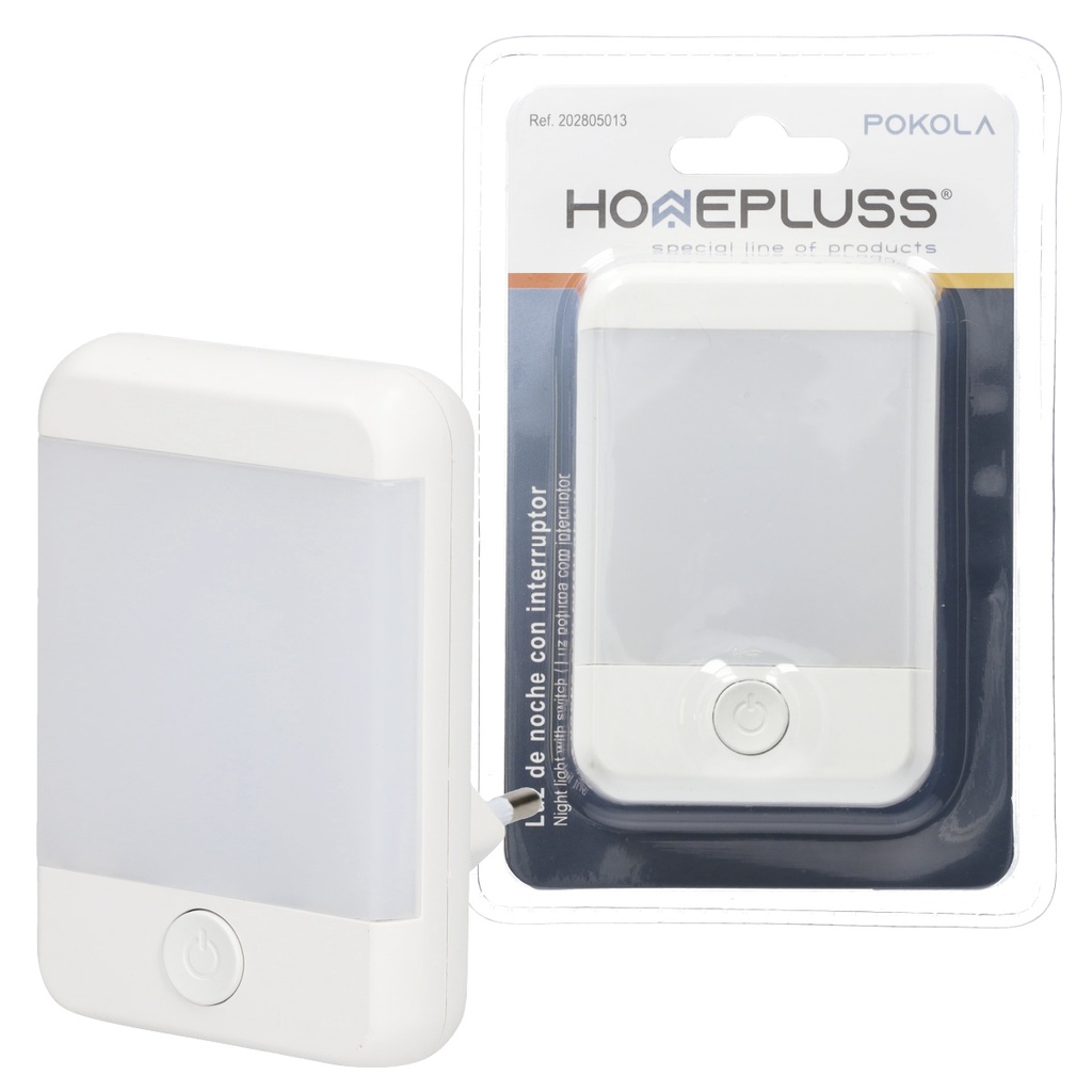 Luz de noche con interruptor Pokola cuadrado 1W