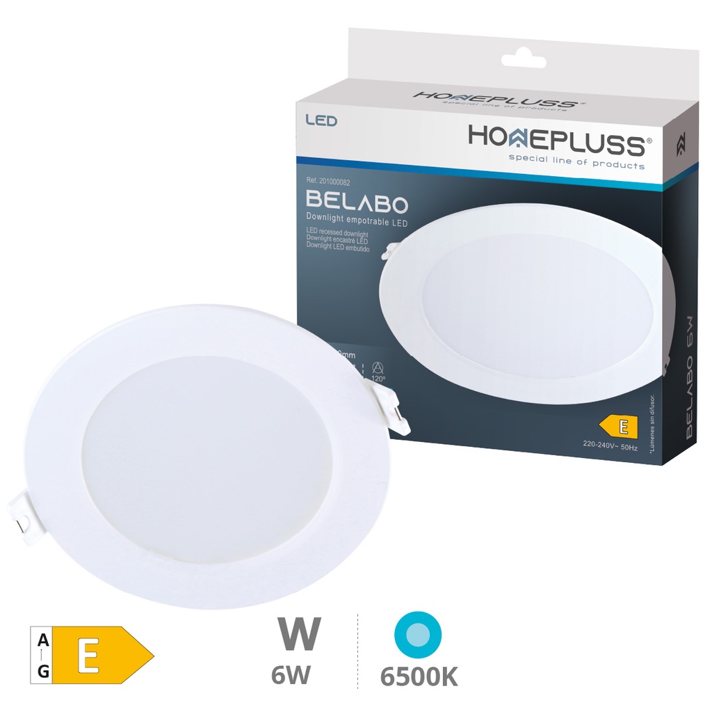 Downlight encastrável LED redonda Belabo 6W 6500K Branco