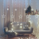 Cortina LED com estrelas 3,5 m 8 funções Luz fria IP44