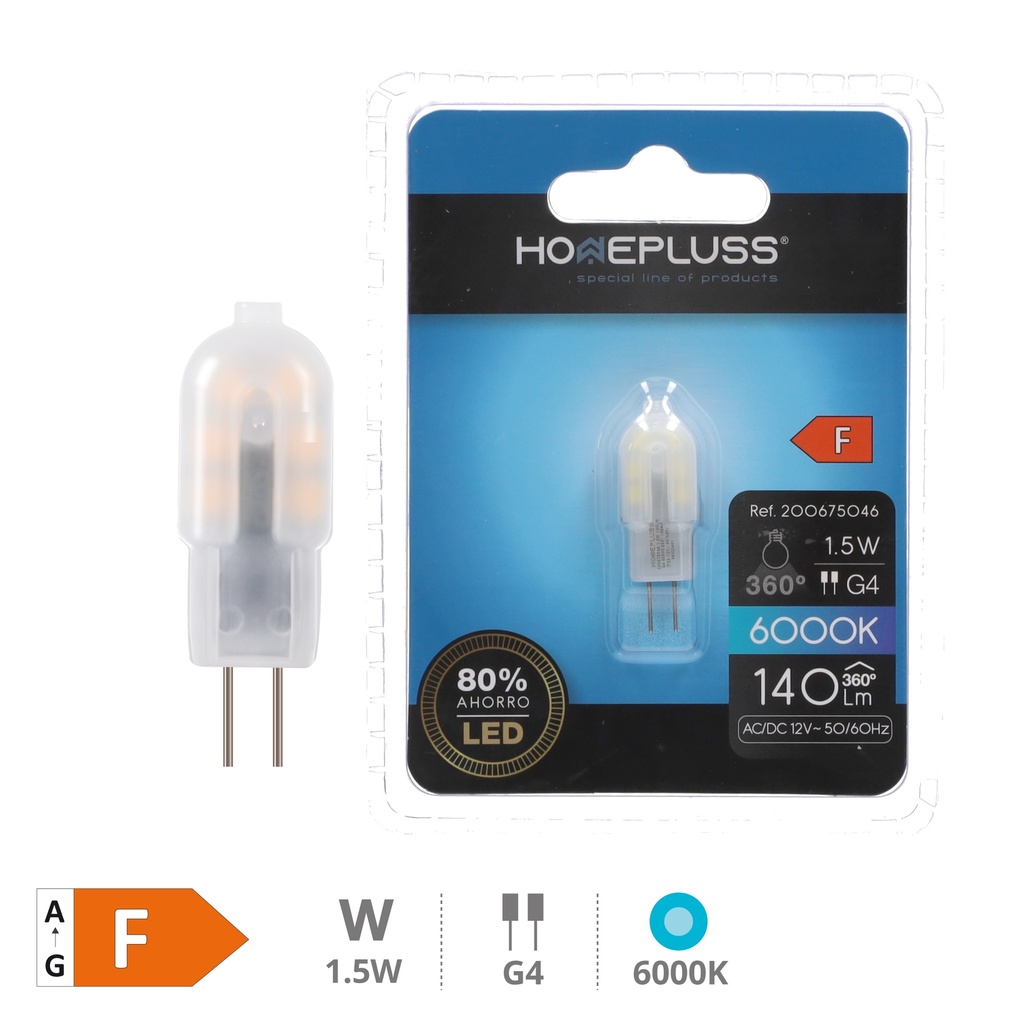 Bombilla LED 1.5W G4 6000K 12V - 6u retráctil