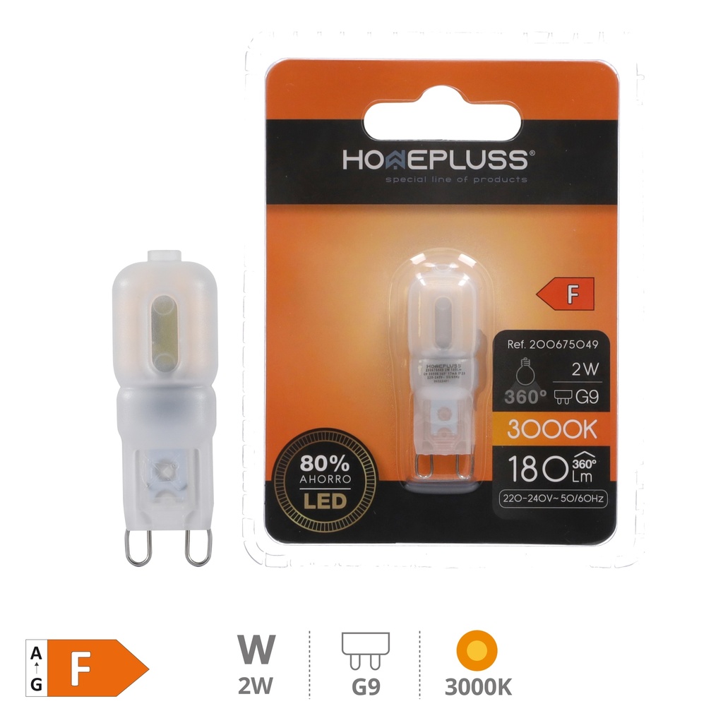 Lâmpada LED 2W G9 3000K - 6u retrátil