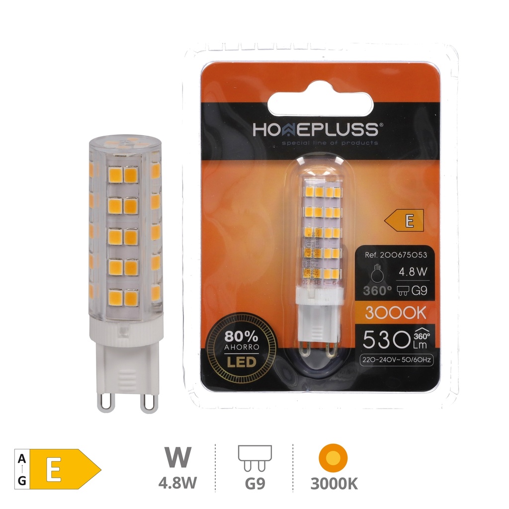 Lâmpada LED 4.8W G9 3000K - 6u retrátil