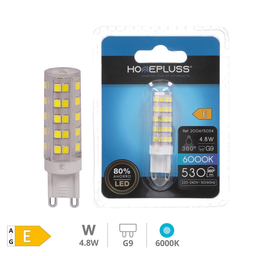 Lâmpada LED 4.8W G9 6000K - 6u retrátil