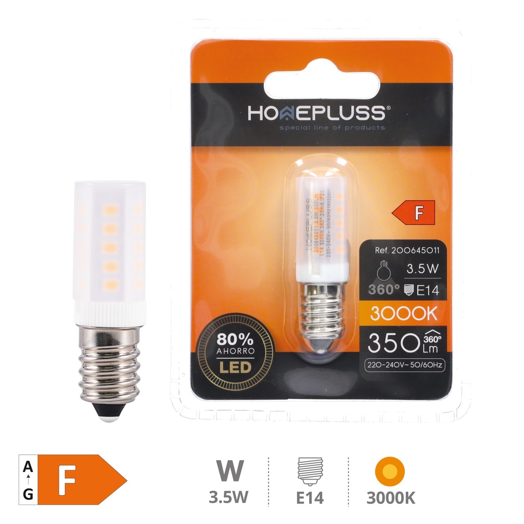 Bombilla LED tubular 3.5W E14 3000K - 6u retráctil