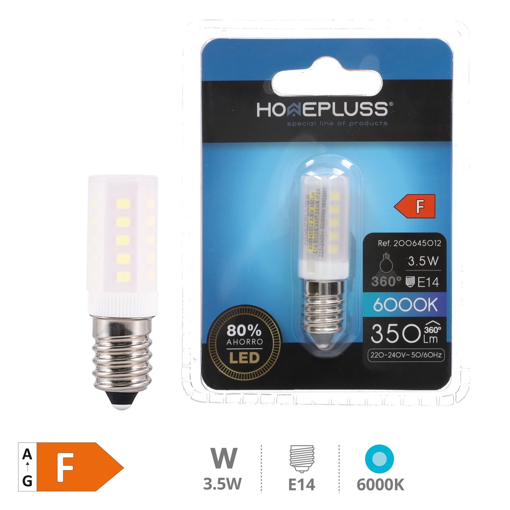Lâmpada LED tubular 3.5W E14 6000K - 6u retrátil