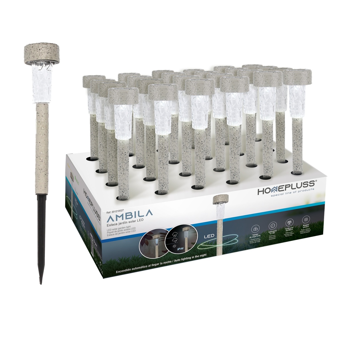 Estaca jardín solar LED Ambila 6000-8500K IP44 - 24u caja exp