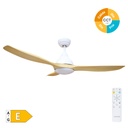 Ventilador de teto Luma com luz CCT regulável e controlo remoto Ø117 3 pás DC Branco